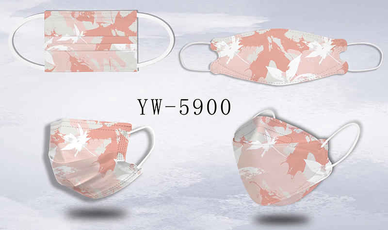 디지털 프린트 플로랄 패턴 마스크